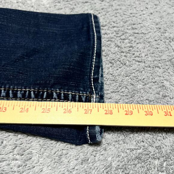 Silver Jeans Womens 28 (28x27.5) Suki Boot Western Thick Stitch Blue Denim - Picture 8 of 10